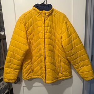 Lands' End Blue and Yellow Lightweight Puffer Jacket
